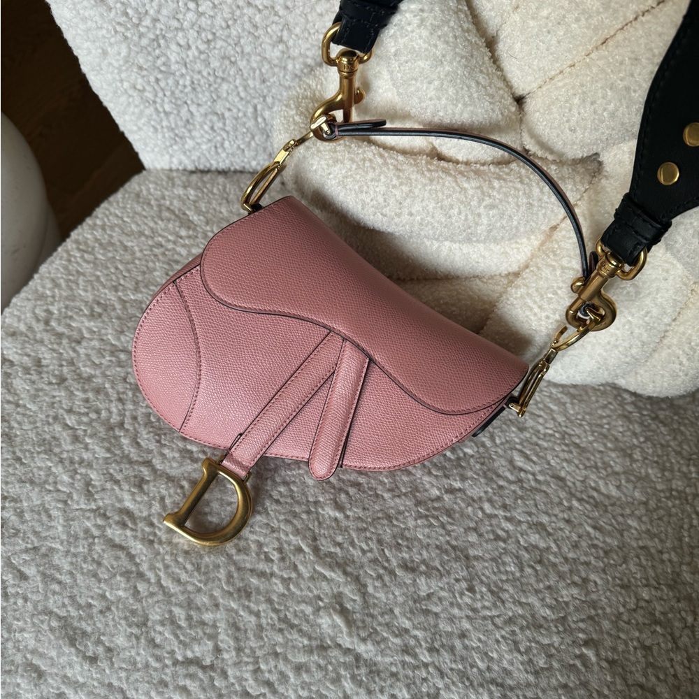 Authentic CHRISTIAN DIOR 2018 Mini Saddle Bag (guitar strap not included) - Picture 2 of 13